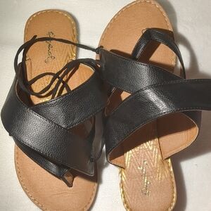 Women's Black Strappy Sandals